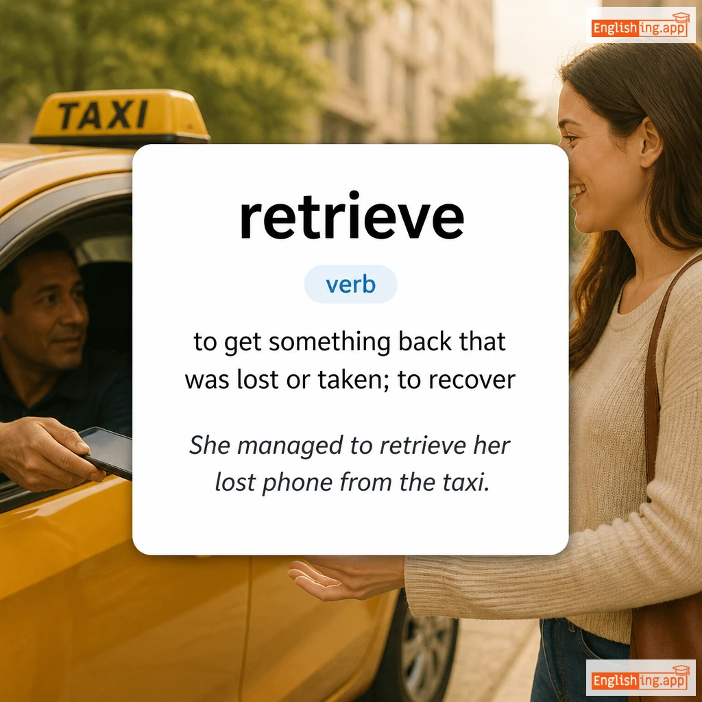 retrieve definition card — visual illustration of the meaning