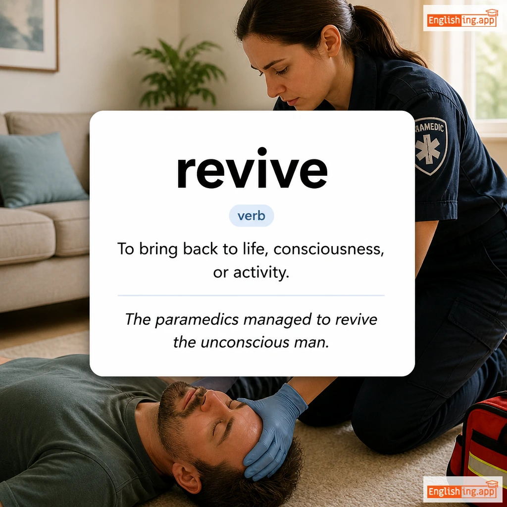revive definition card — visual illustration of the meaning