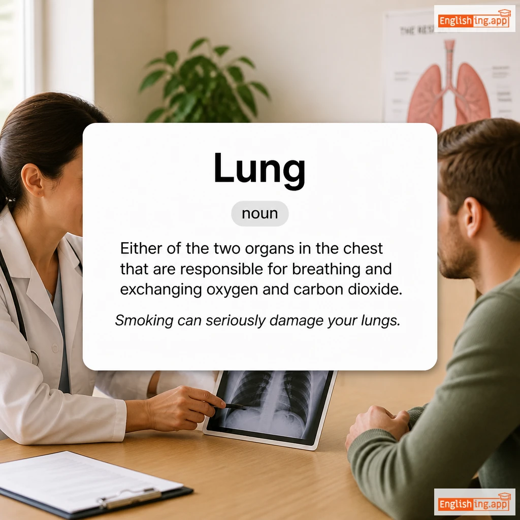 Lung definition card — visual illustration of the meaning