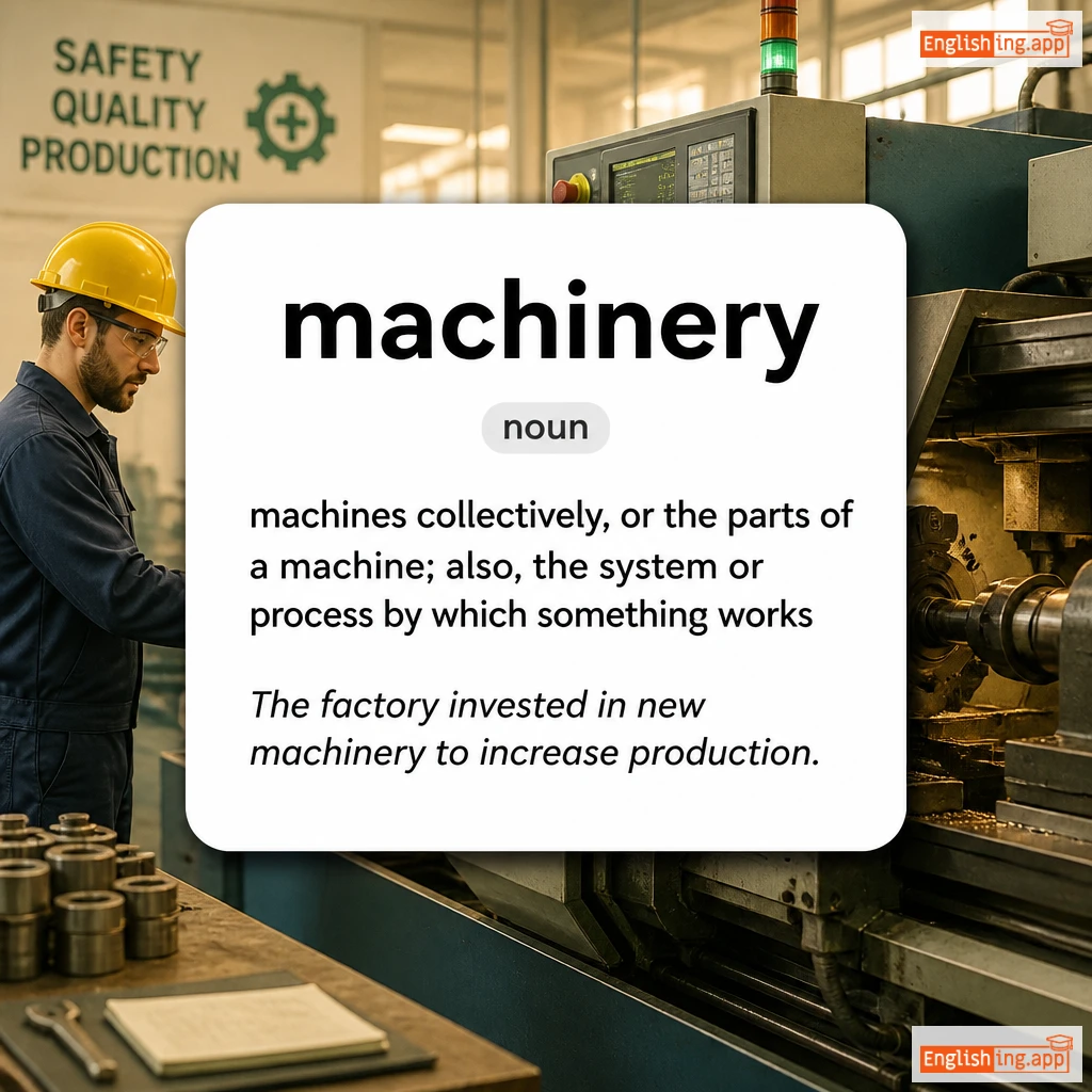 machinery definition card — visual illustration of the meaning
