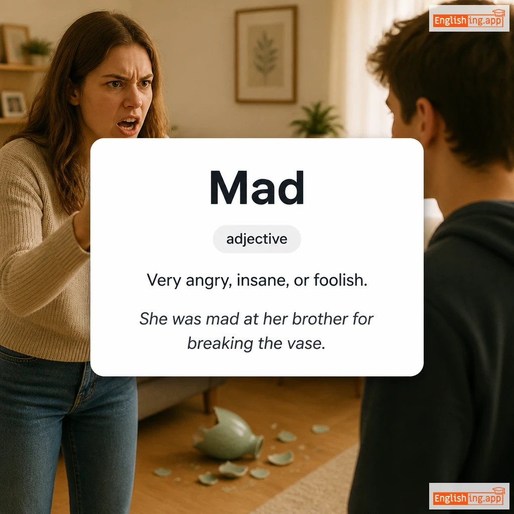 Mad definition card — visual illustration of the meaning