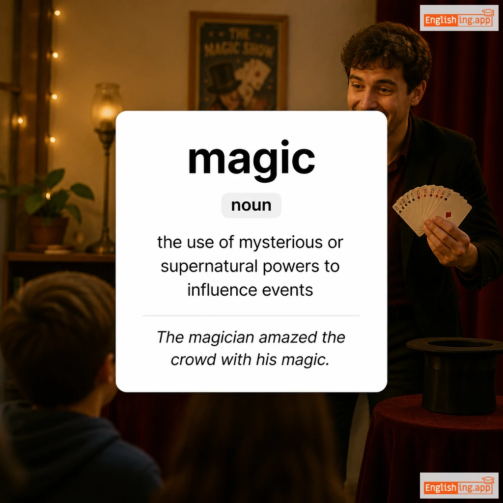 magic definition card — visual illustration of the meaning