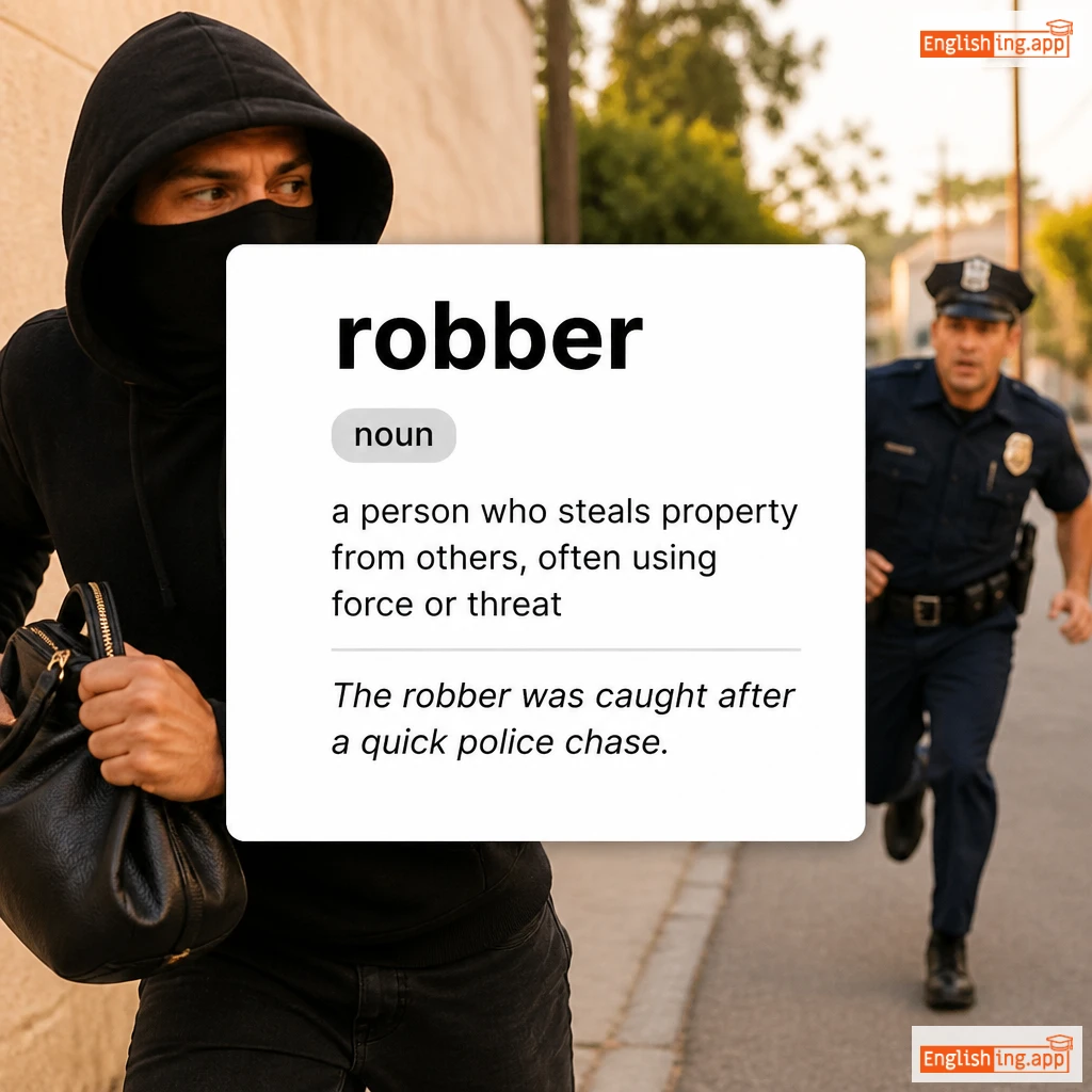 robber definition card — visual illustration of the meaning