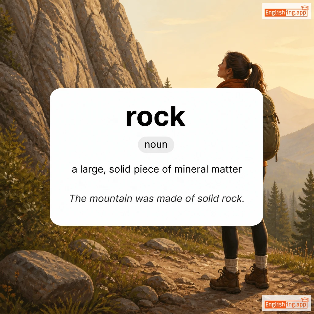 rock definition card — visual illustration of the meaning