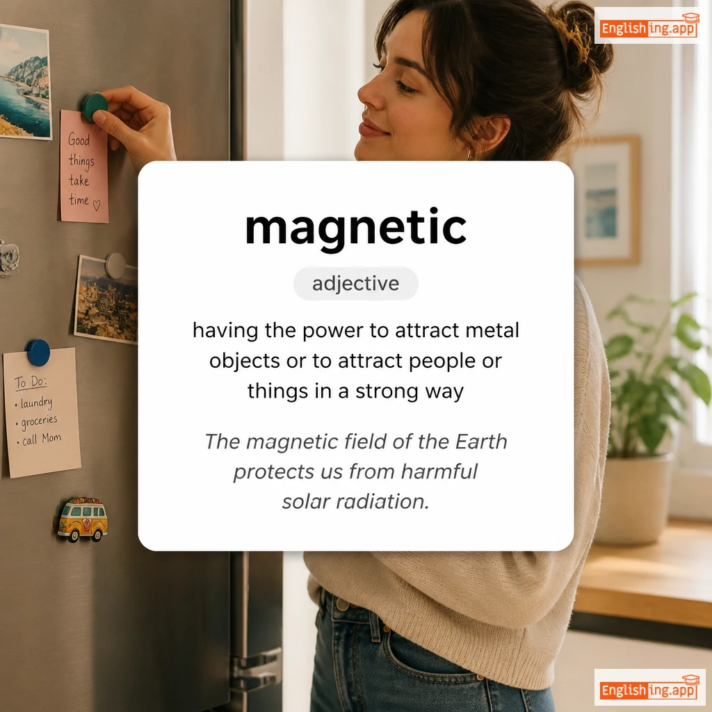 magnetic definition card — visual illustration of the meaning