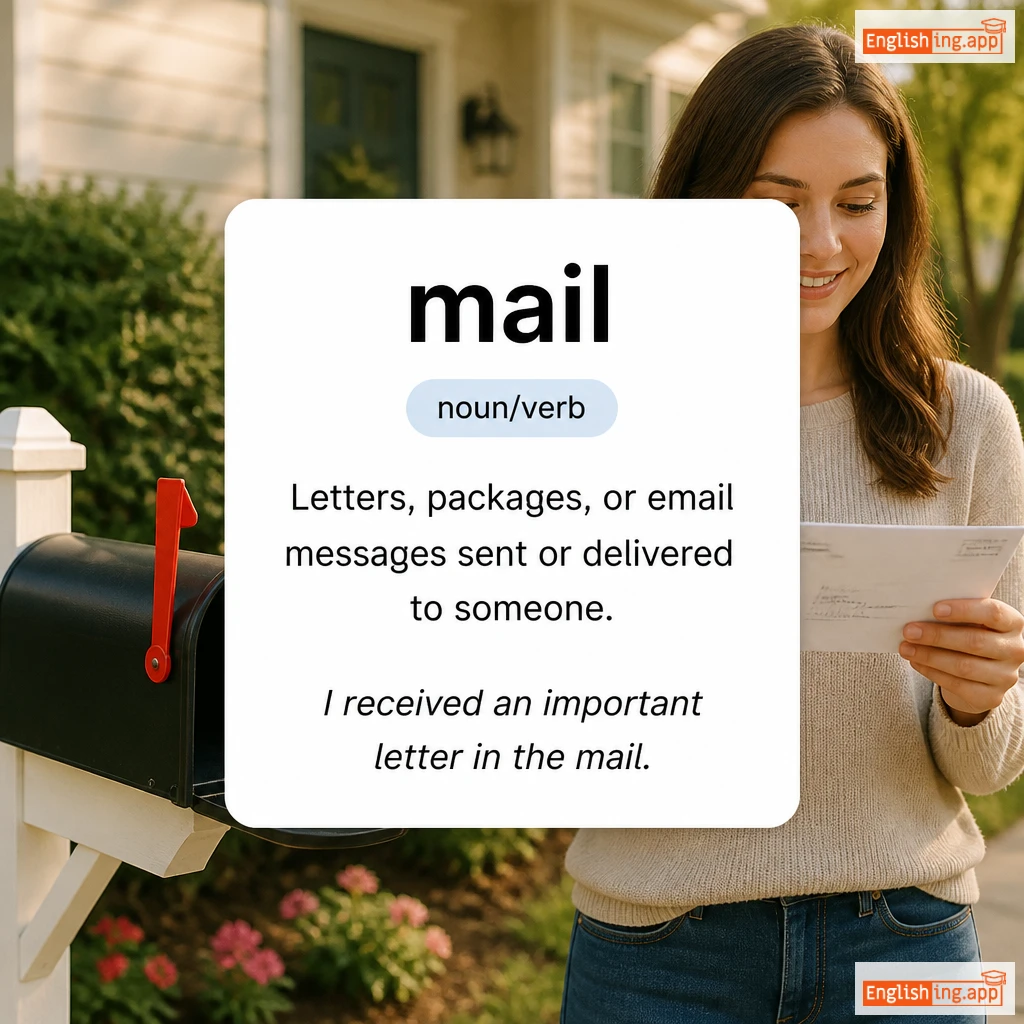 mail definition card — visual illustration of the meaning