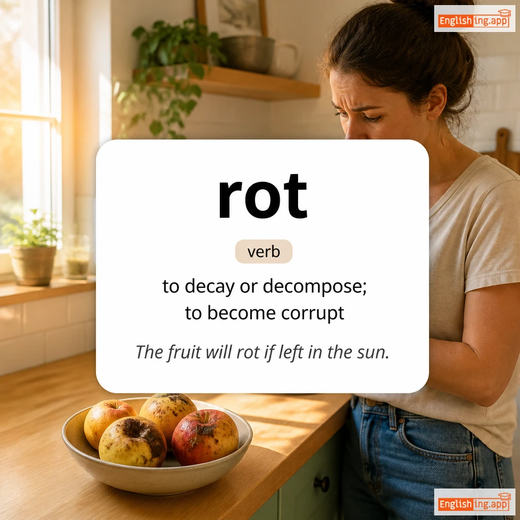 rot definition card — visual illustration of the meaning