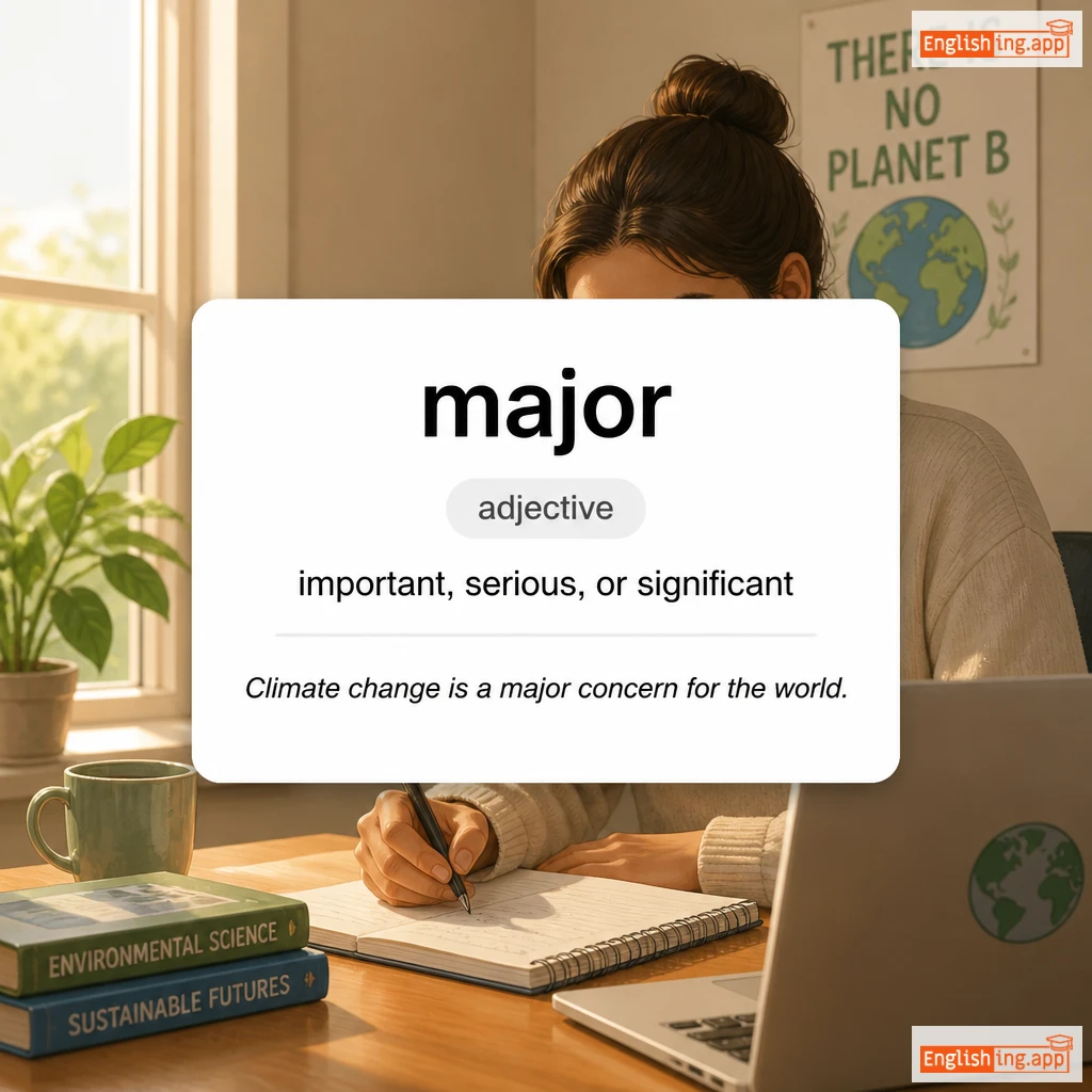 major definition card — visual illustration of the meaning