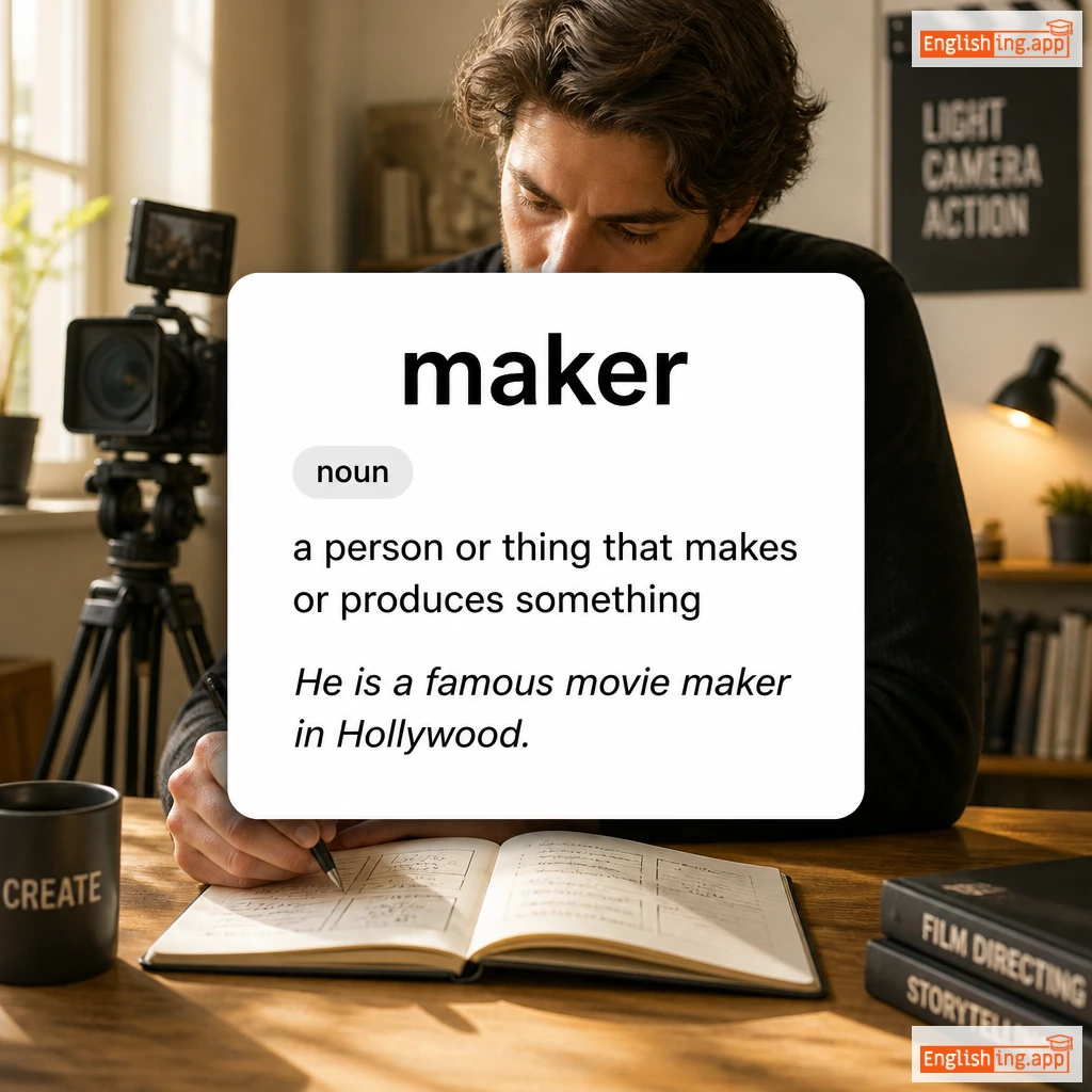 maker definition card — visual illustration of the meaning
