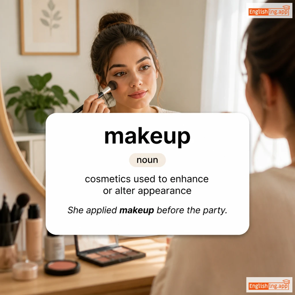 makeup definition card — visual illustration of the meaning