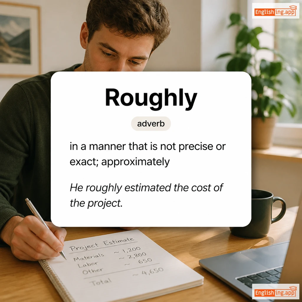 Roughly definition card — visual illustration of the meaning