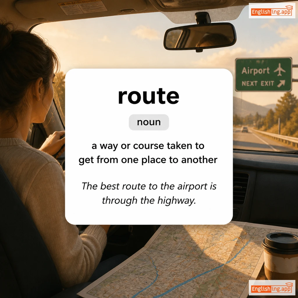 route definition card — visual illustration of the meaning