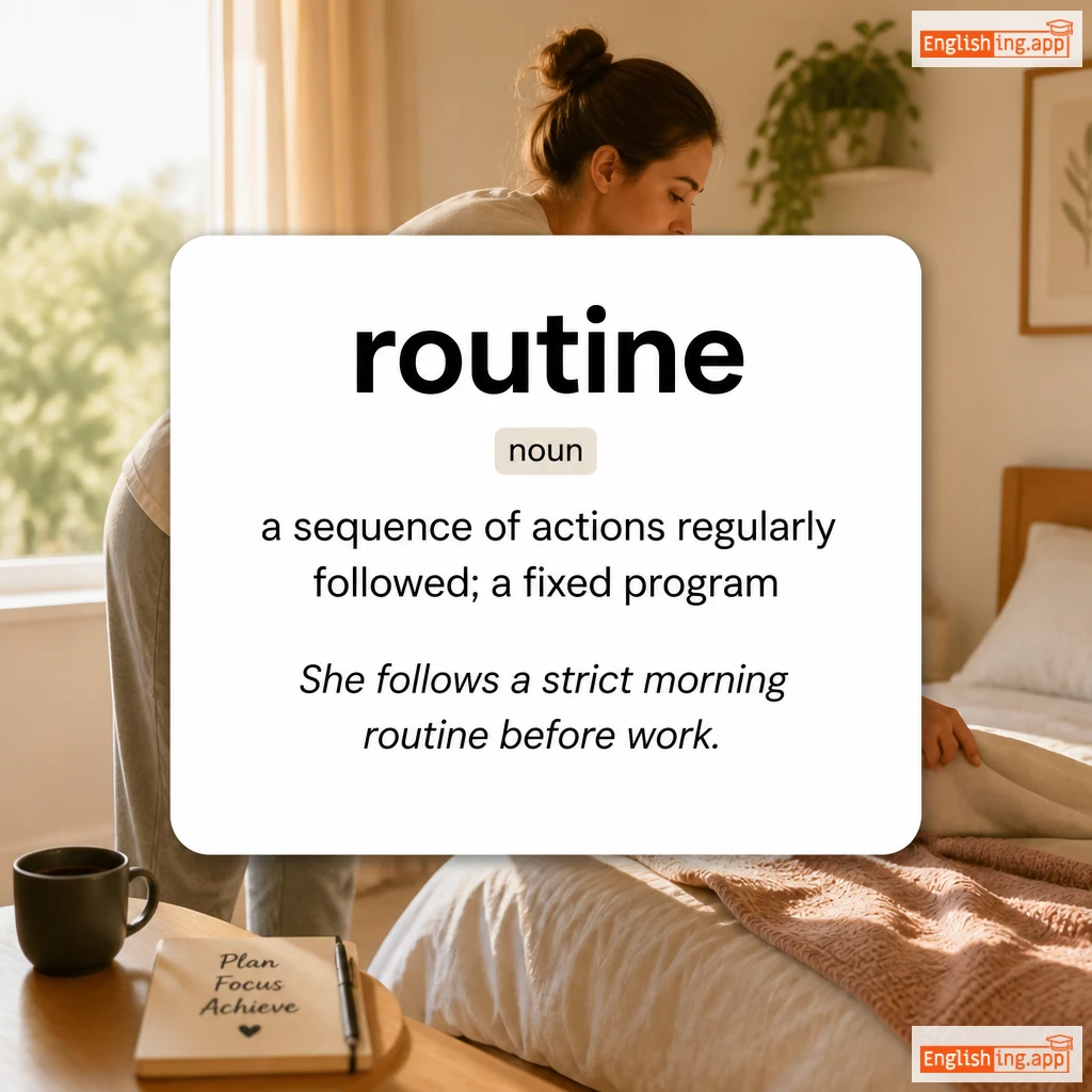routine definition card — visual illustration of the meaning