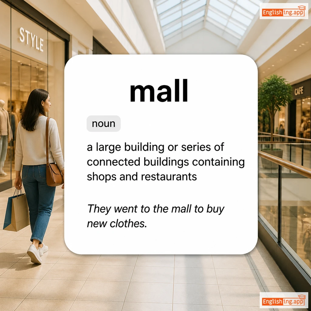 mall definition card — visual illustration of the meaning