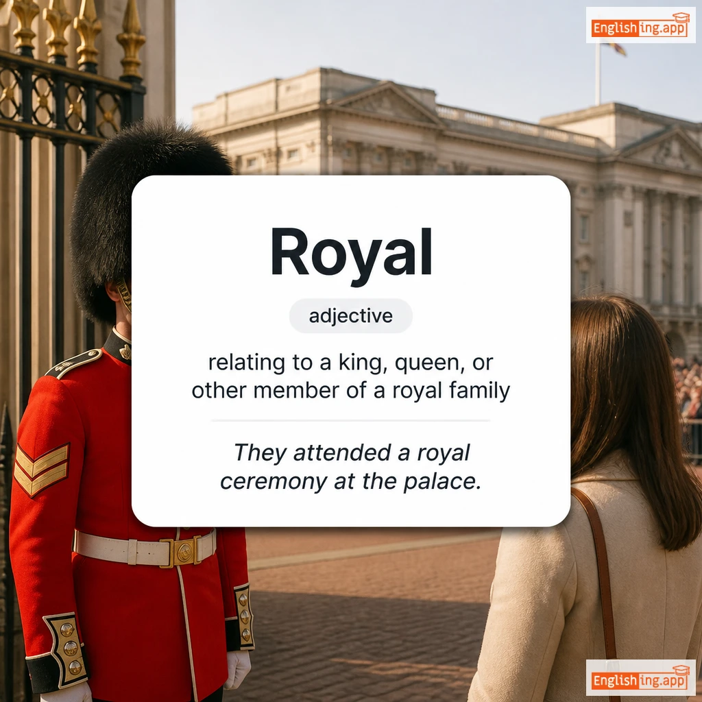 Royal definition card — visual illustration of the meaning