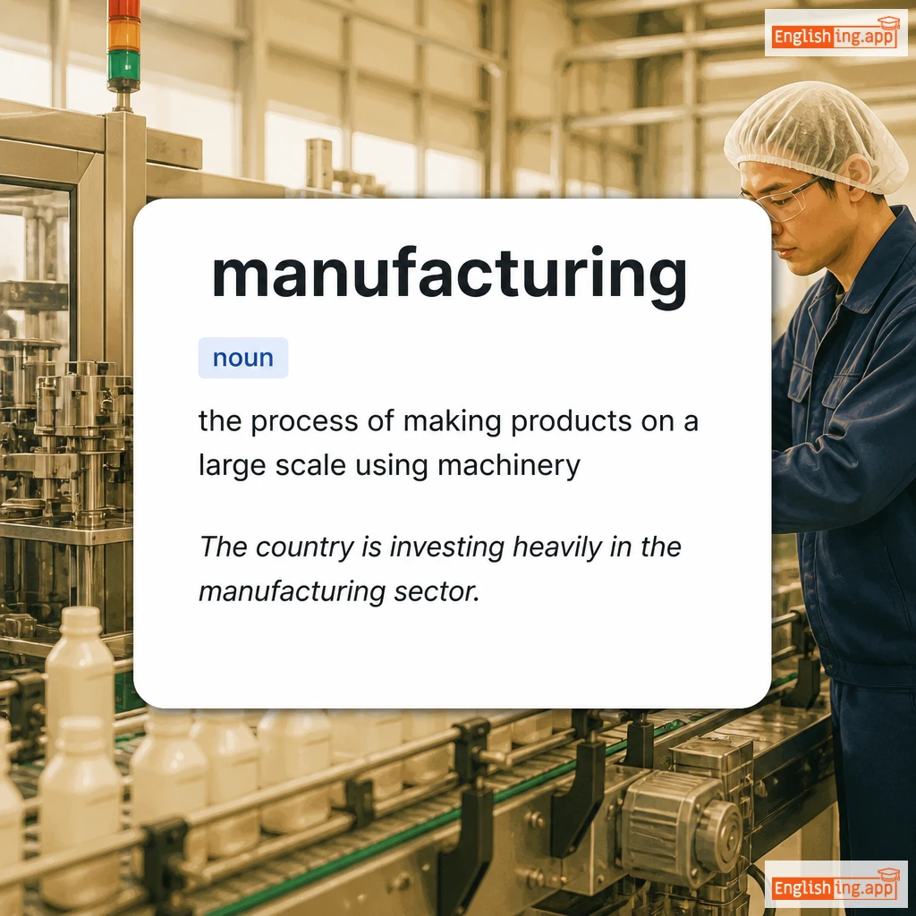 manufacturing definition card — visual illustration of the meaning