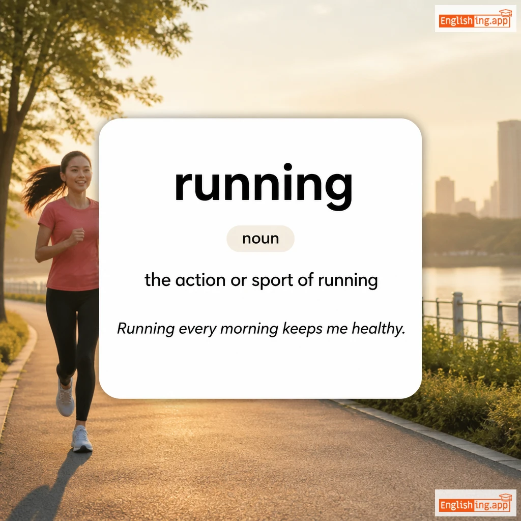 running definition card — visual illustration of the meaning