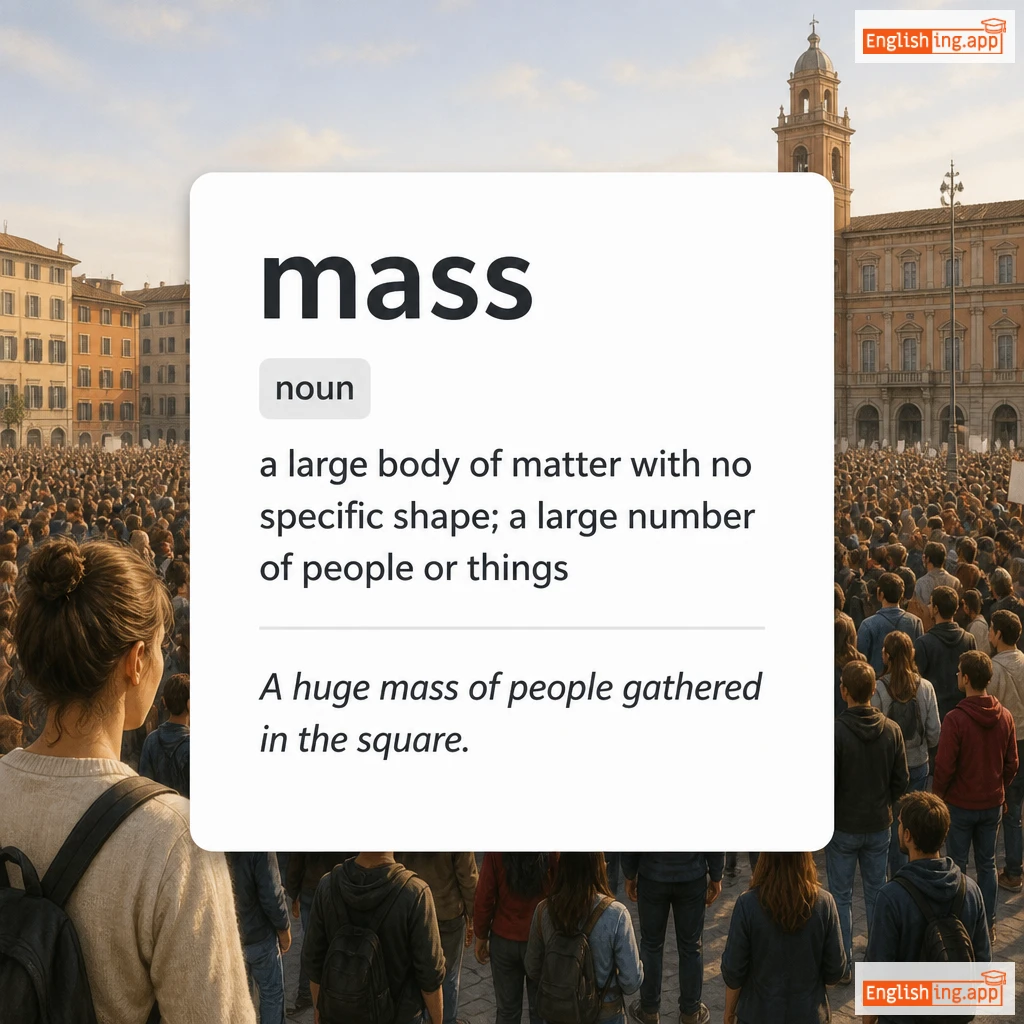 mass definition card — visual illustration of the meaning
