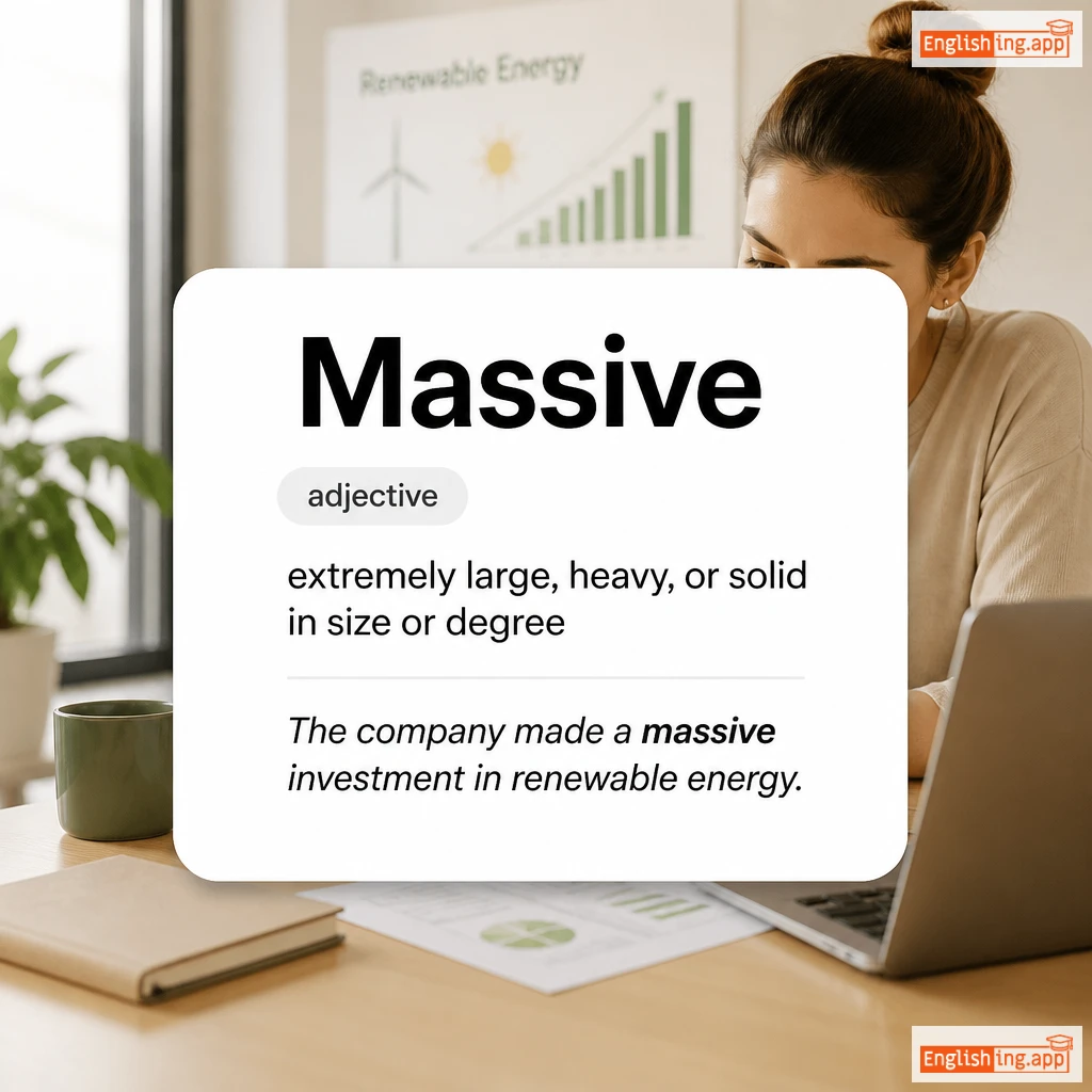 Massive definition card — visual illustration of the meaning