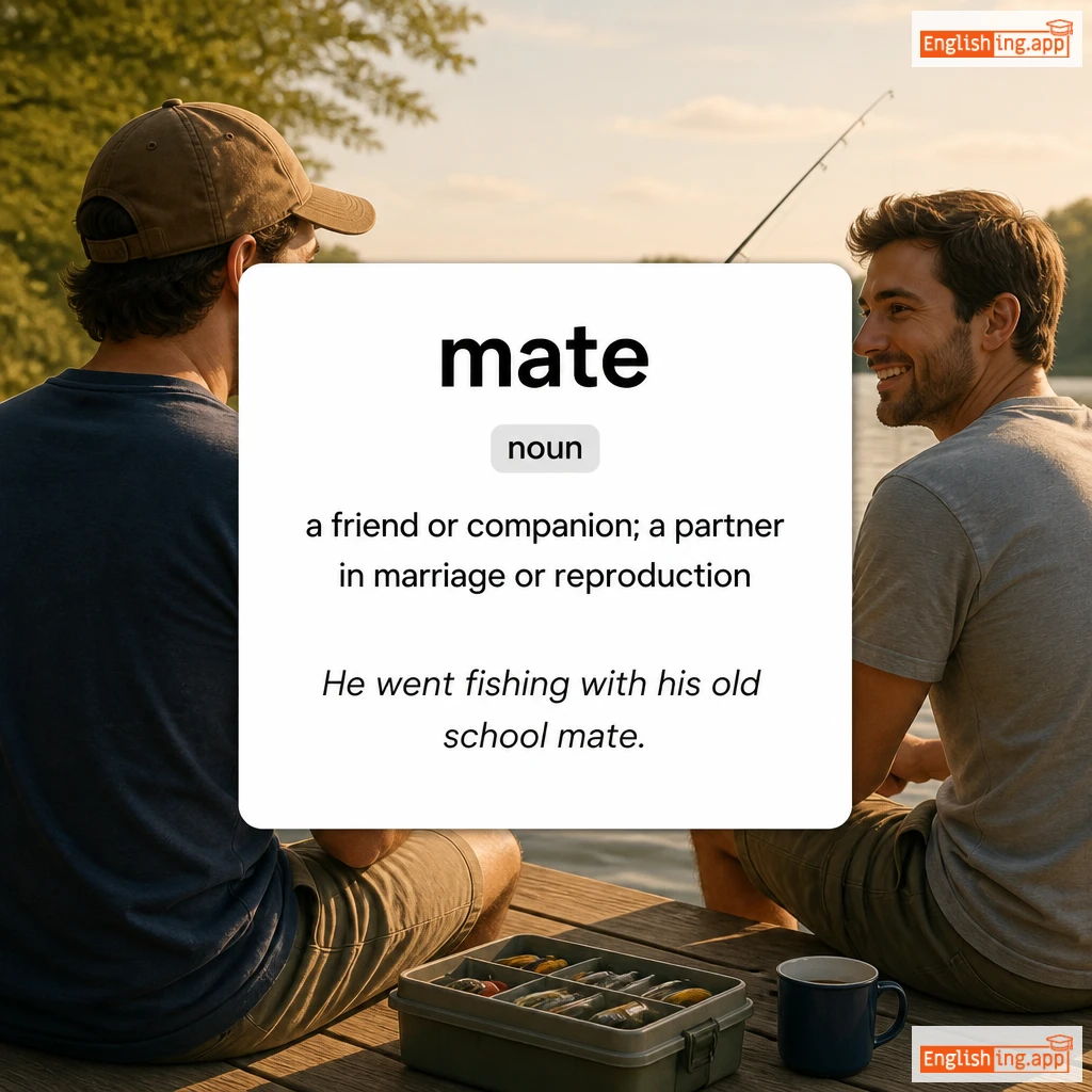mate definition card — visual illustration of the meaning