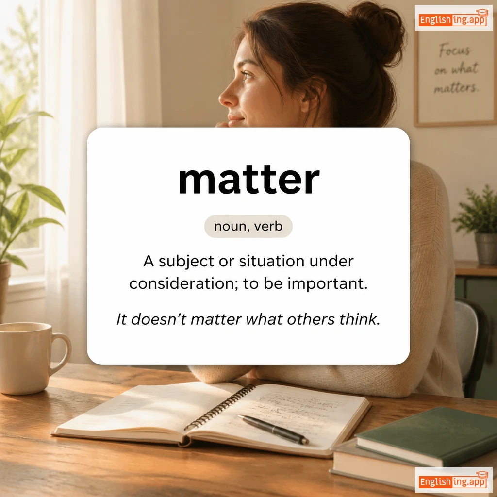 matter definition card — visual illustration of the meaning