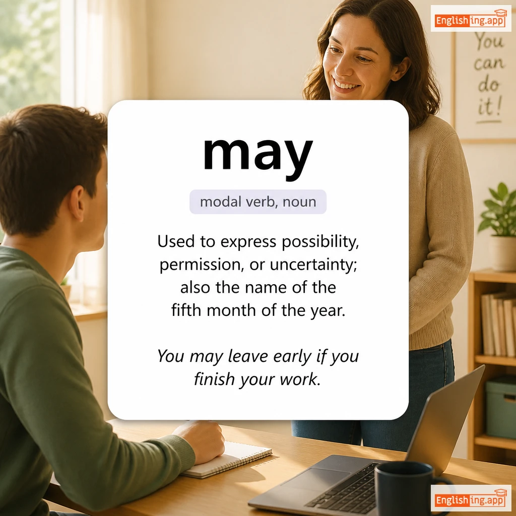 may definition card — visual illustration of the meaning
