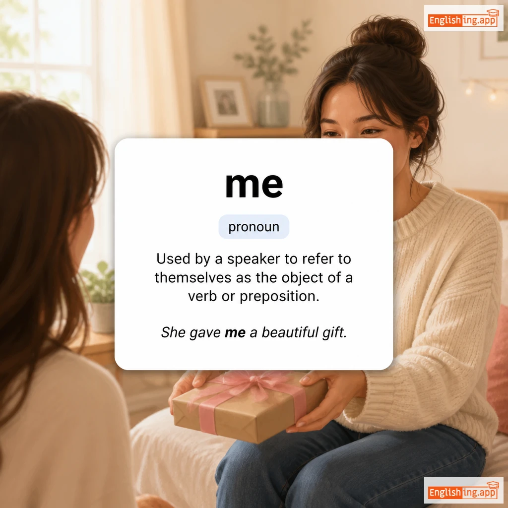 me definition card — visual illustration of the meaning