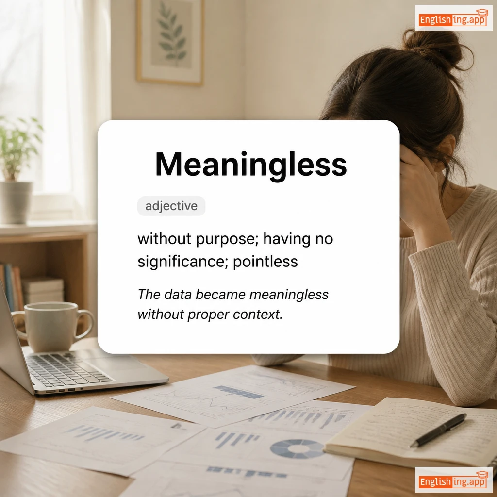 Meaningless definition card — visual illustration of the meaning