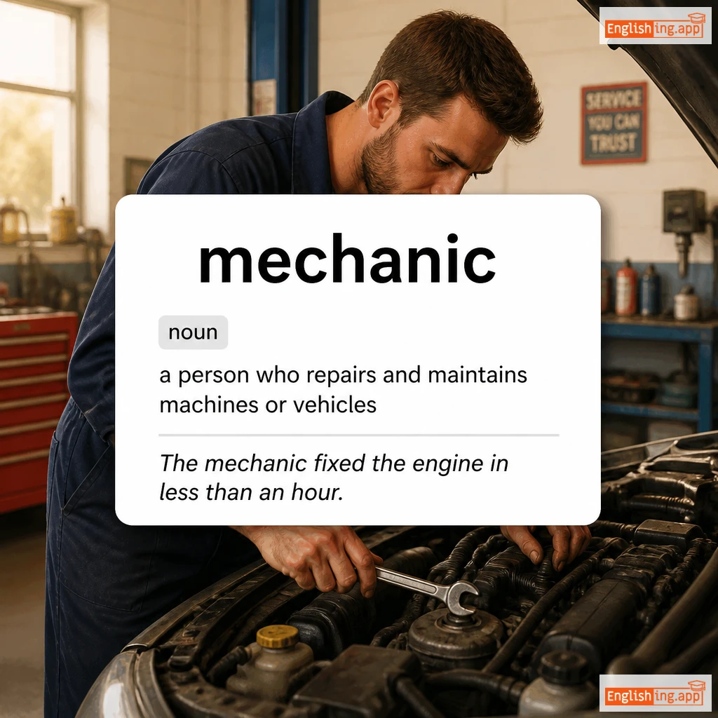 mechanic definition card — visual illustration of the meaning