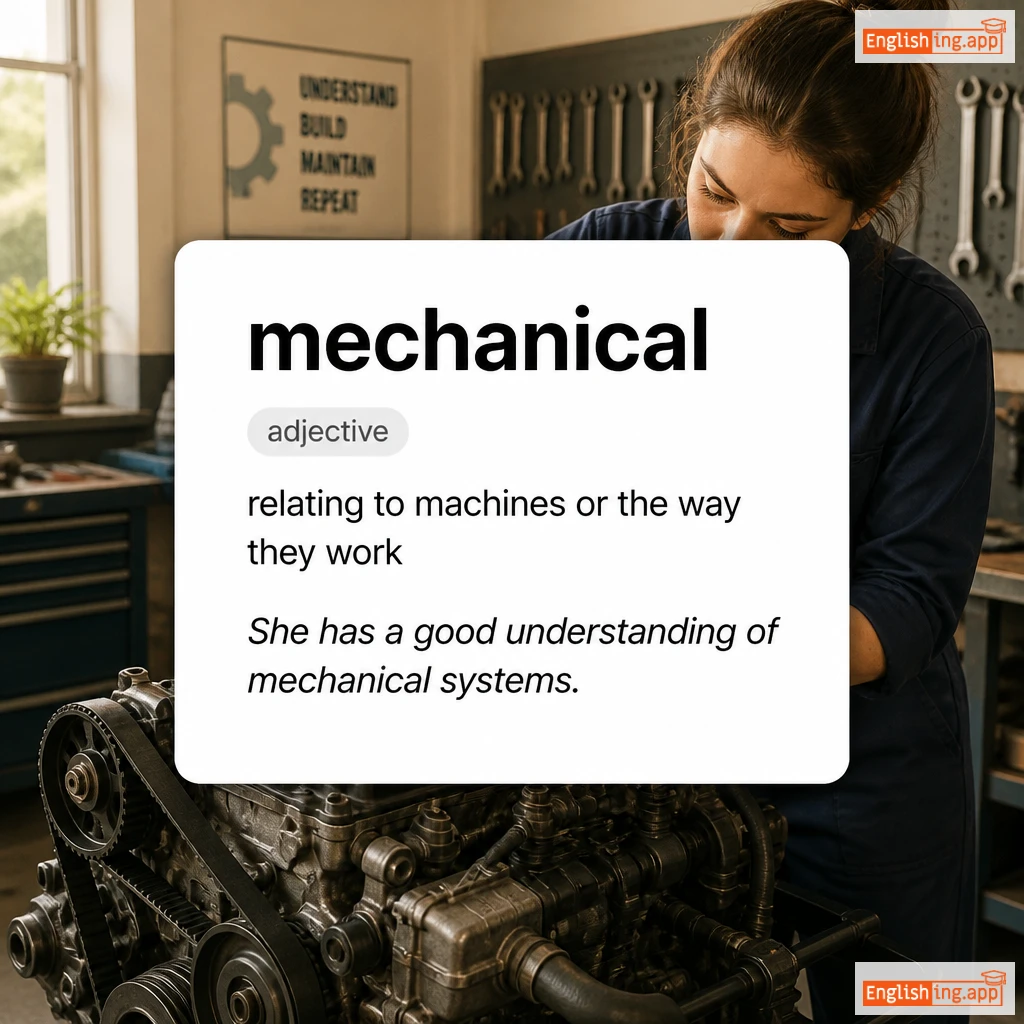 mechanical definition card — visual illustration of the meaning