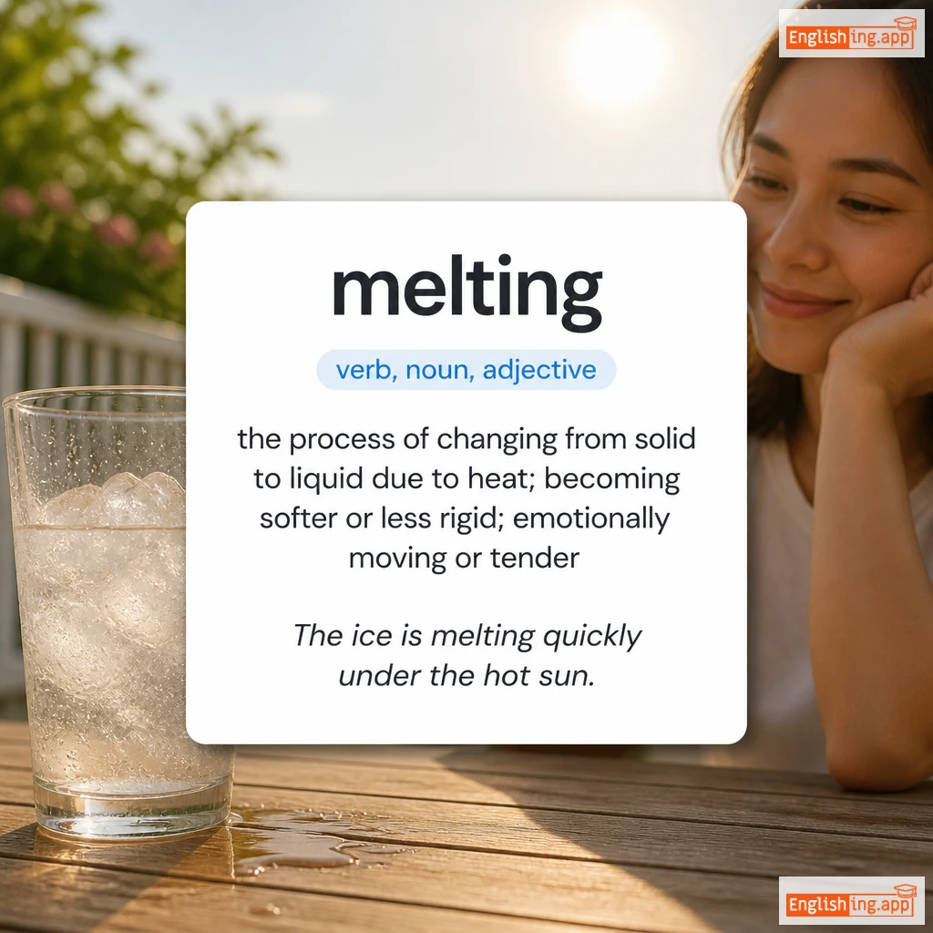 melting definition card — visual illustration of the meaning