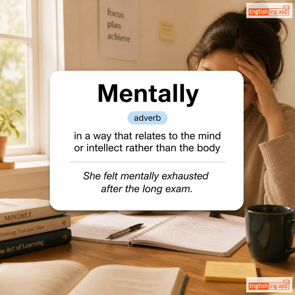 Mentally definition card — visual illustration of the meaning
