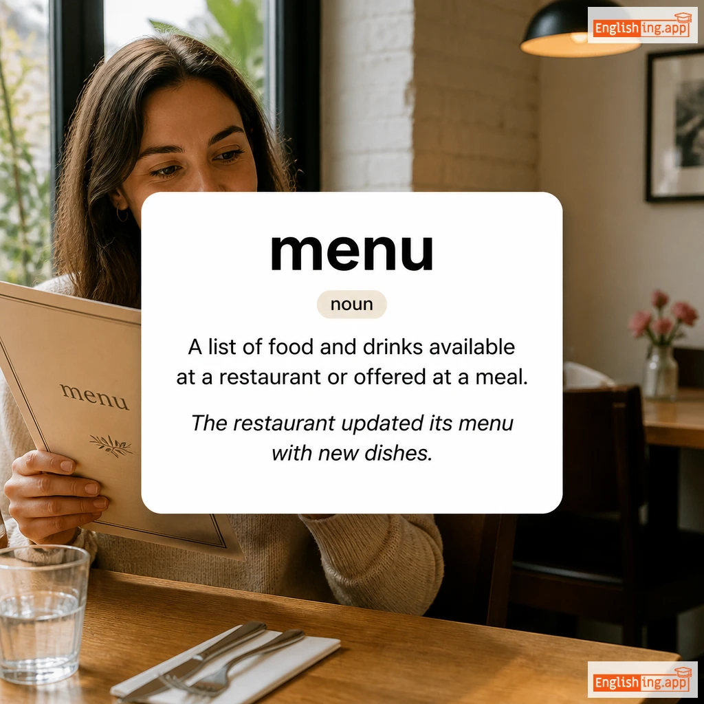 menu definition card — visual illustration of the meaning