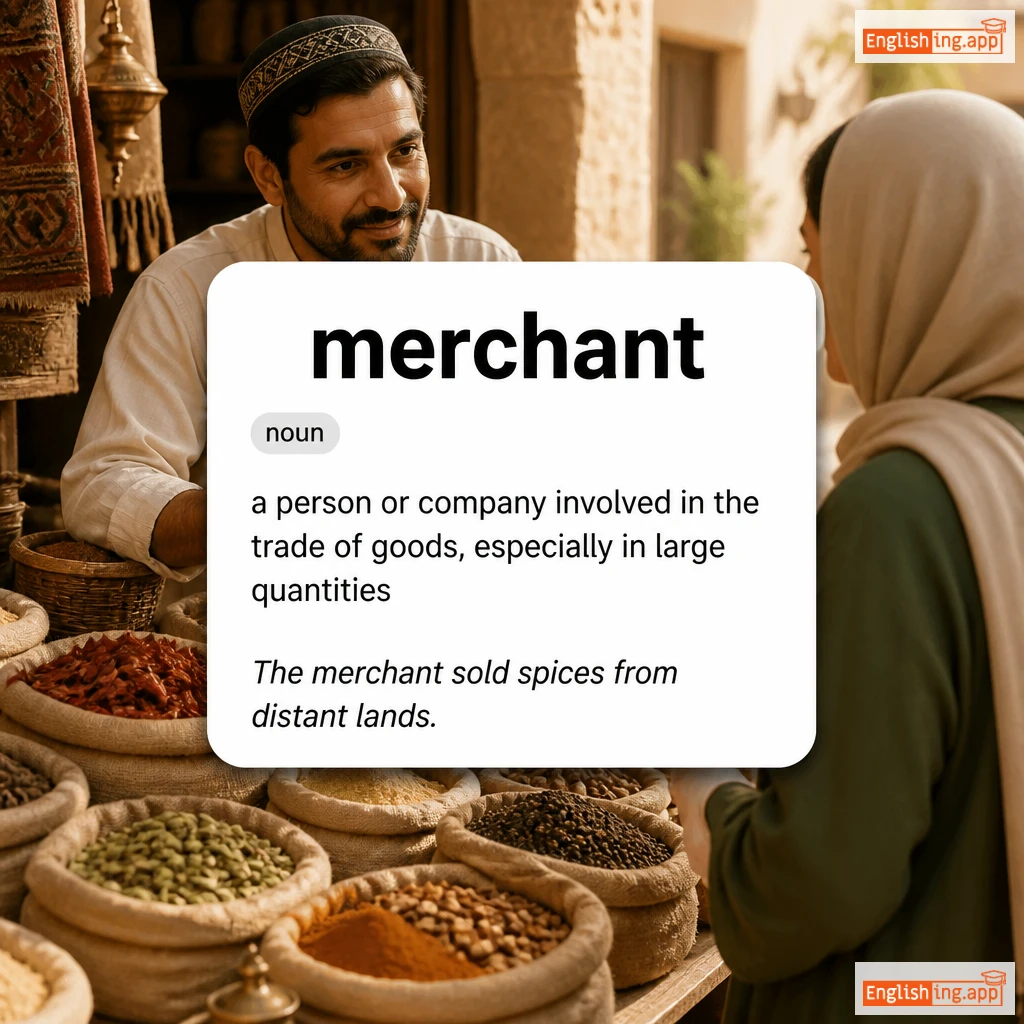 merchant definition card — visual illustration of the meaning