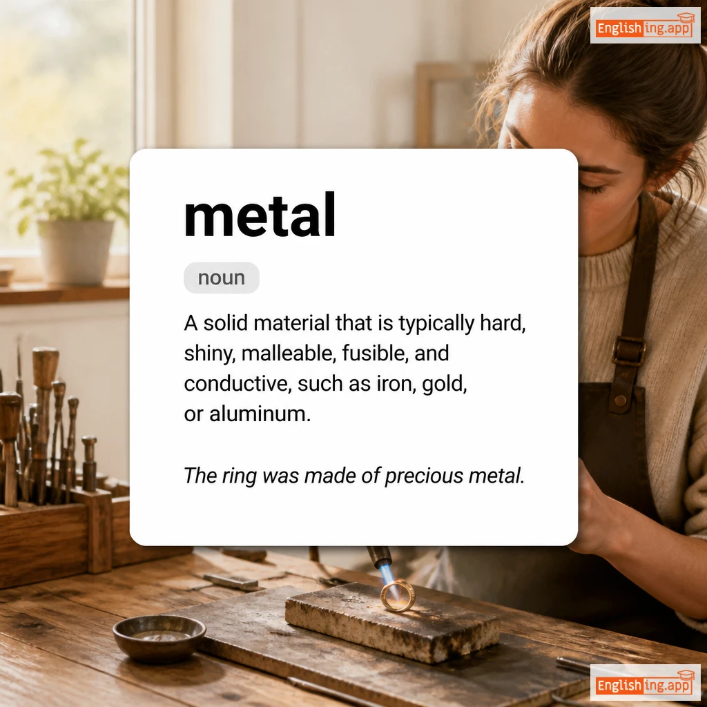 metal definition card — visual illustration of the meaning