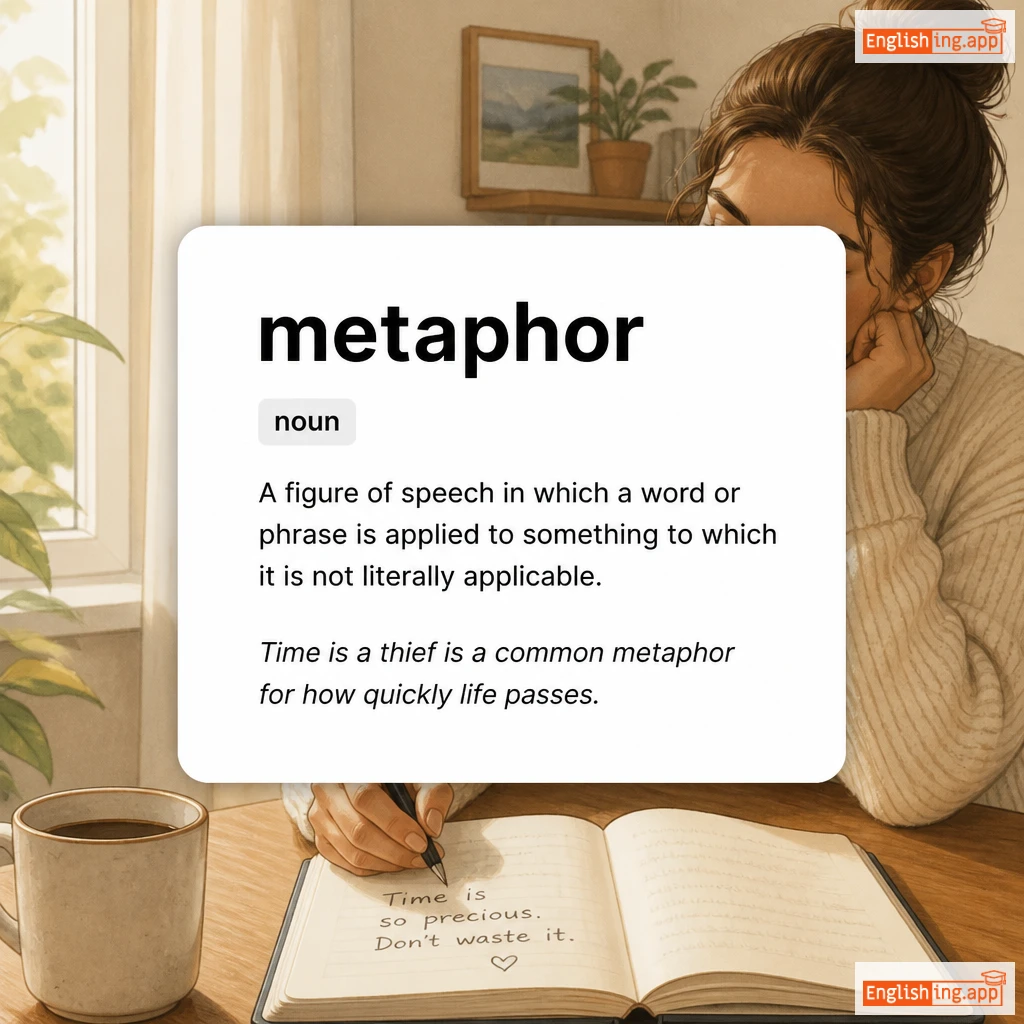 metaphor definition card — visual illustration of the meaning