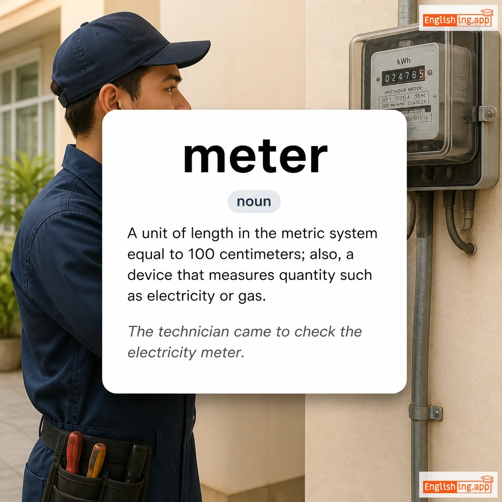 meter definition card — visual illustration of the meaning