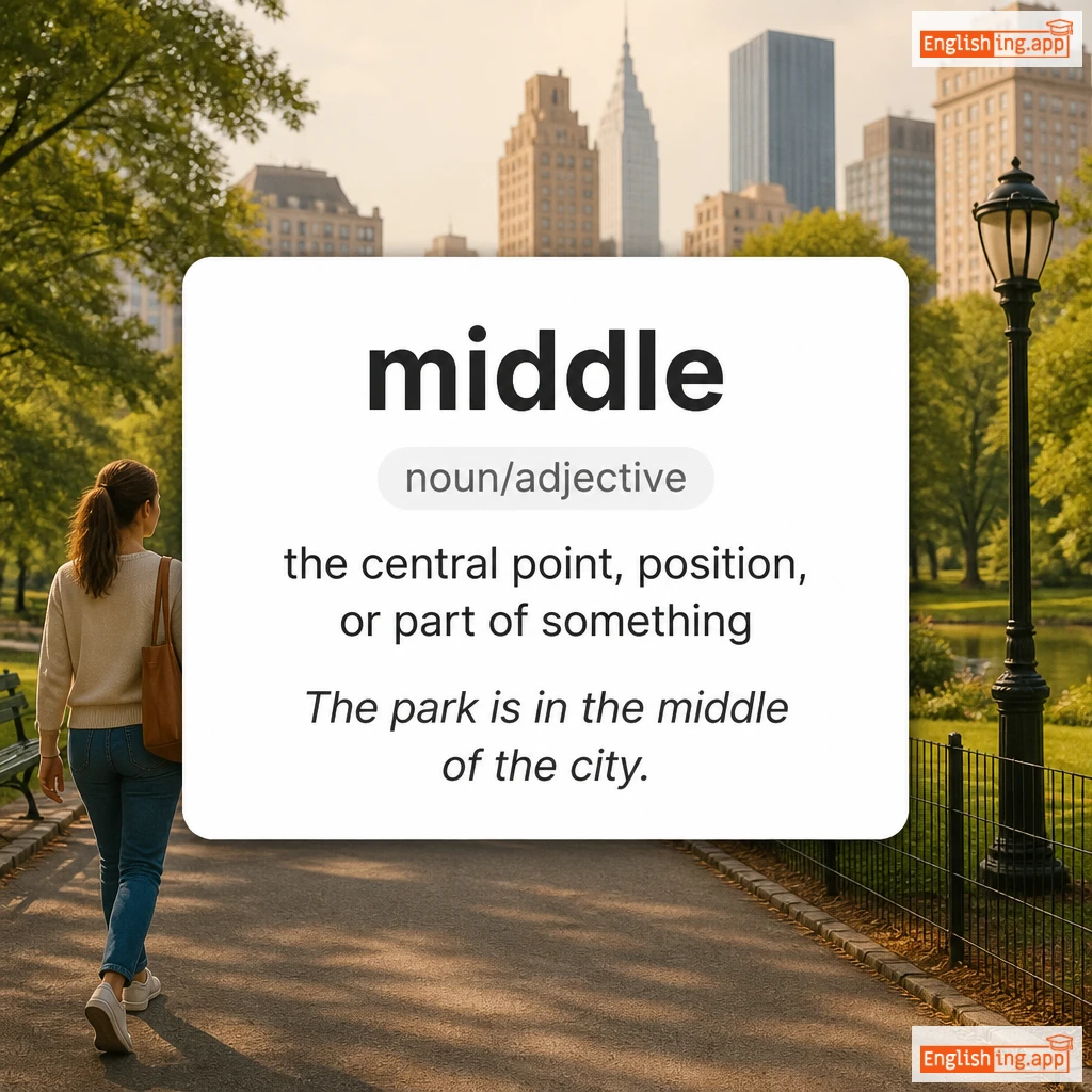 middle definition card — visual illustration of the meaning