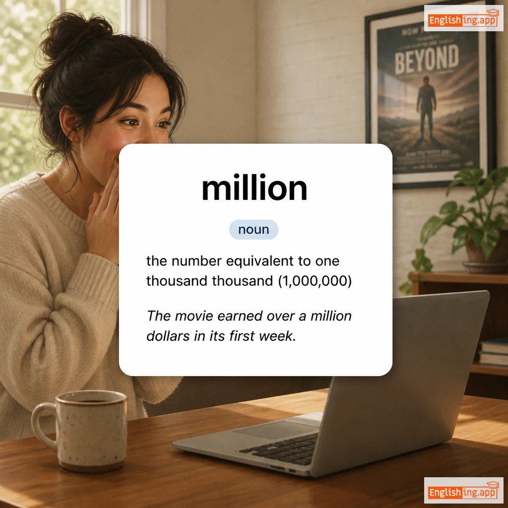 million definition card — visual illustration of the meaning