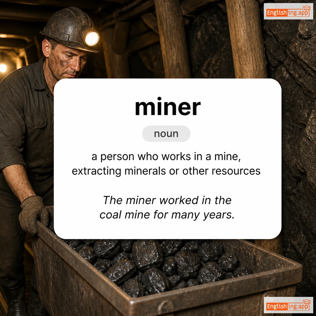 miner definition card — visual illustration of the meaning