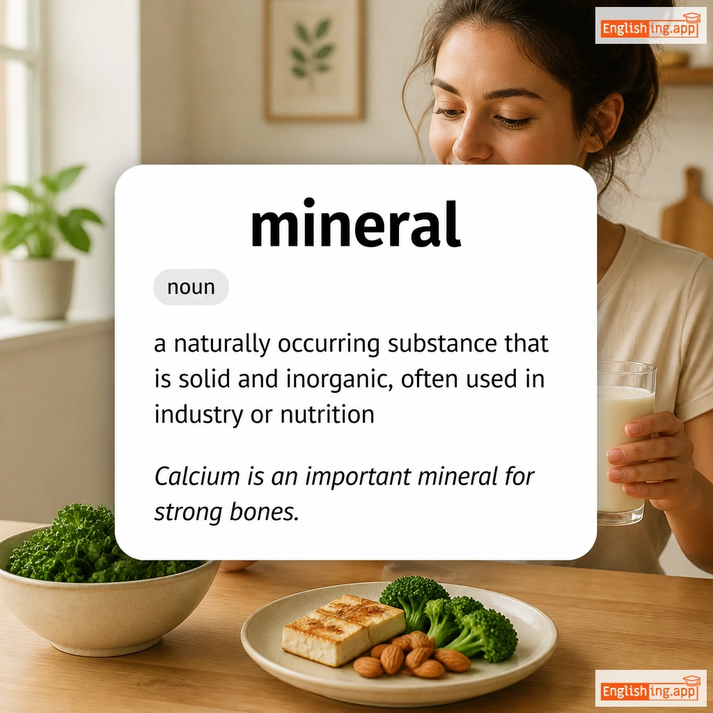 mineral definition card — visual illustration of the meaning