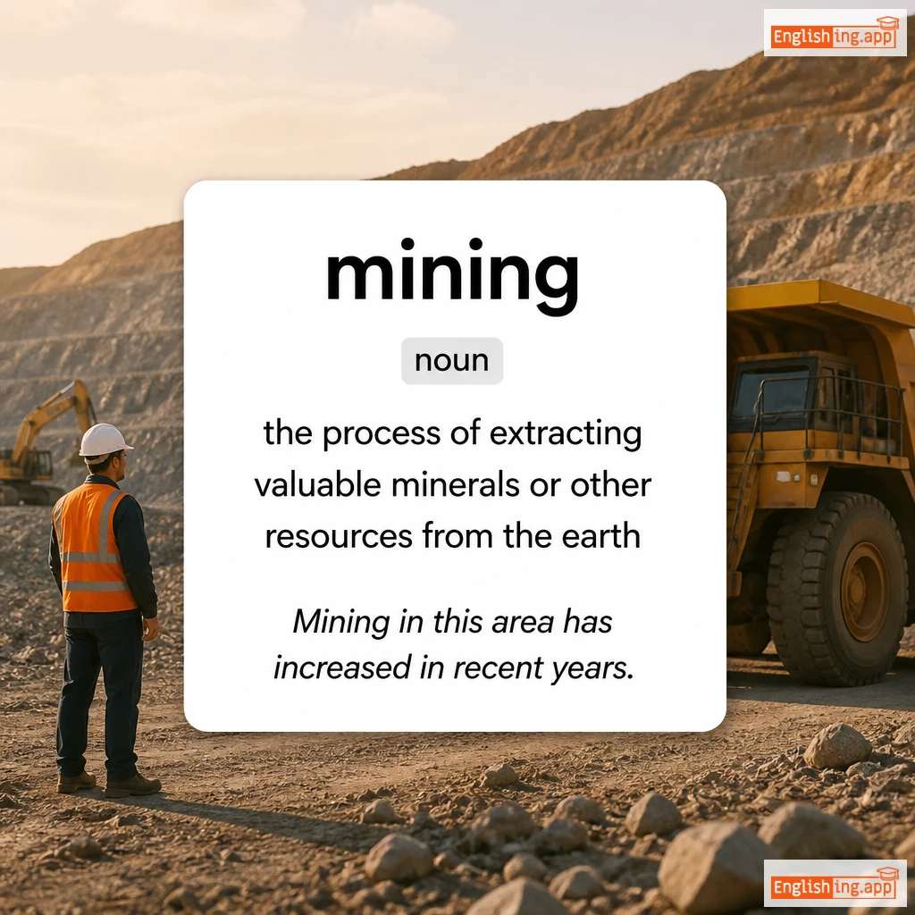 mining definition card — visual illustration of the meaning