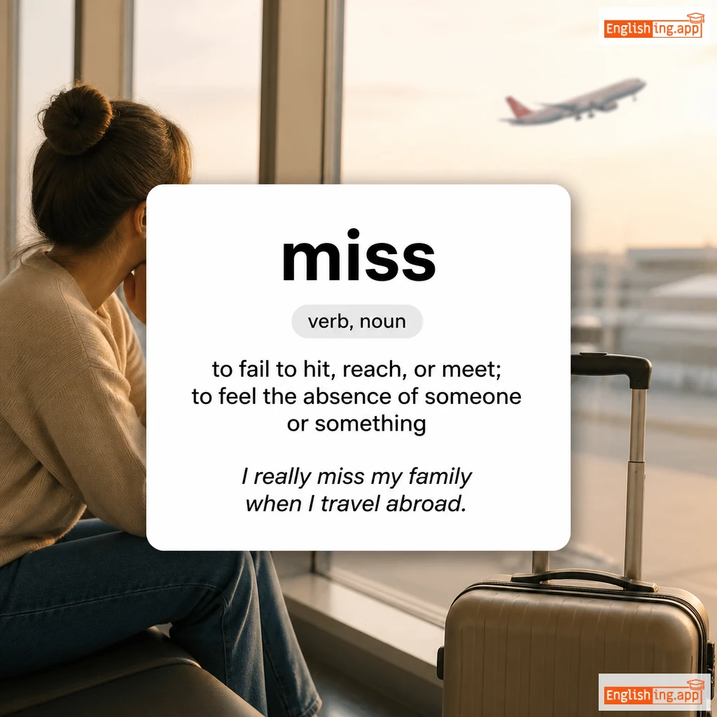 miss definition card — visual illustration of the meaning