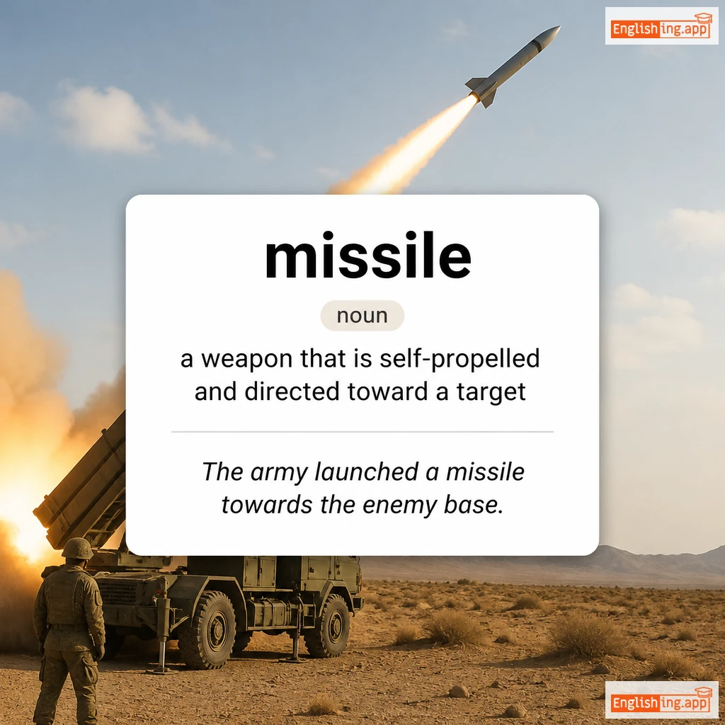 missile definition card — visual illustration of the meaning
