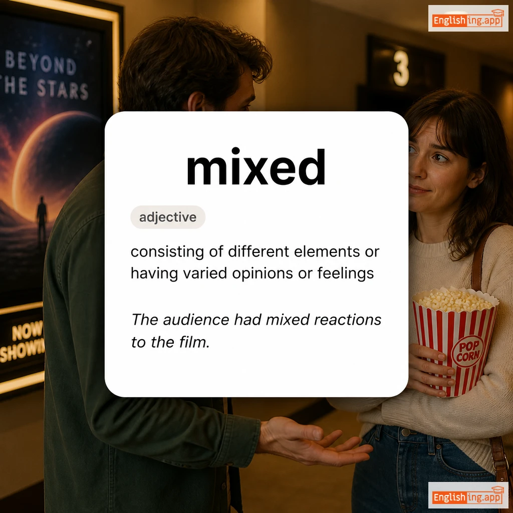 mixed definition card — visual illustration of the meaning