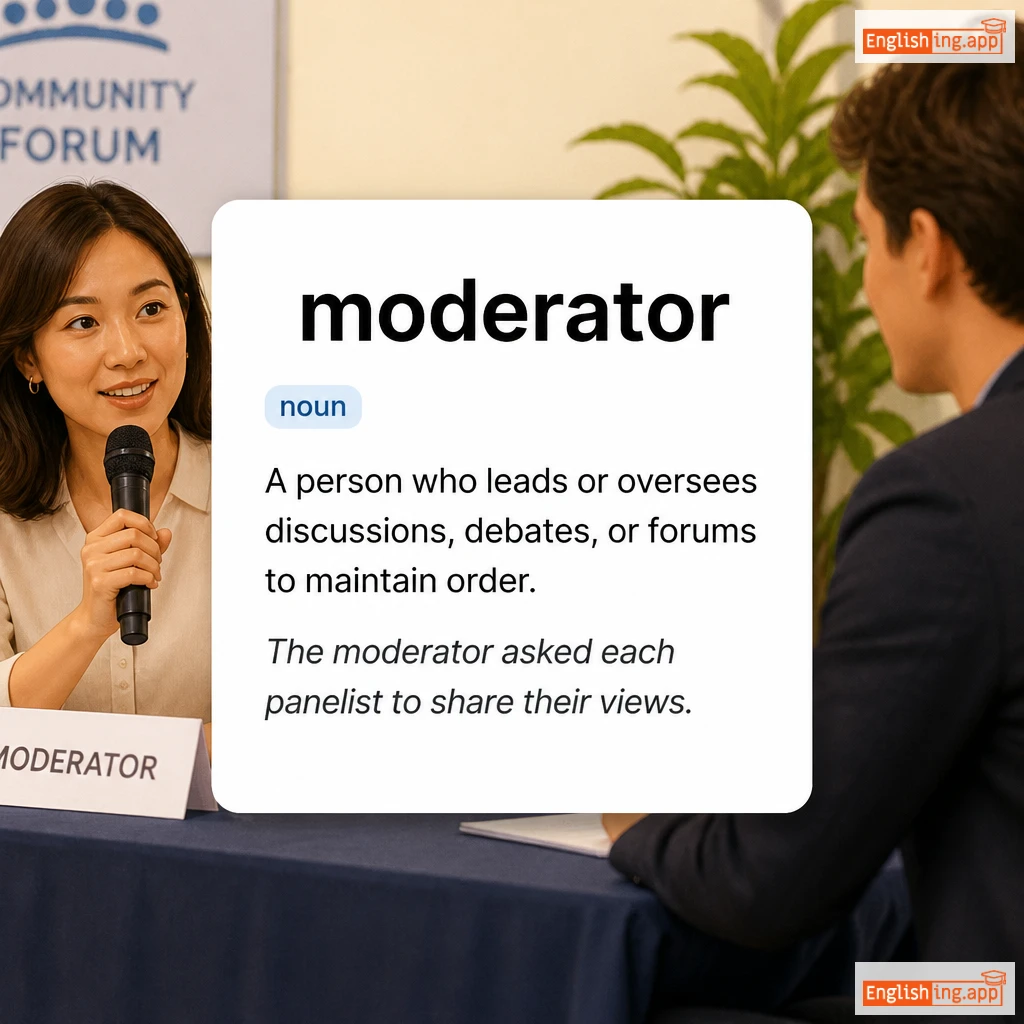 moderator definition card — visual illustration of the meaning