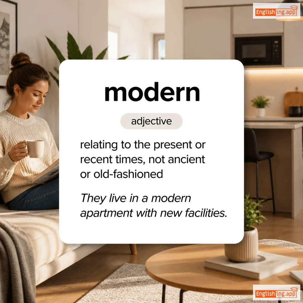 modern definition card — visual illustration of the meaning