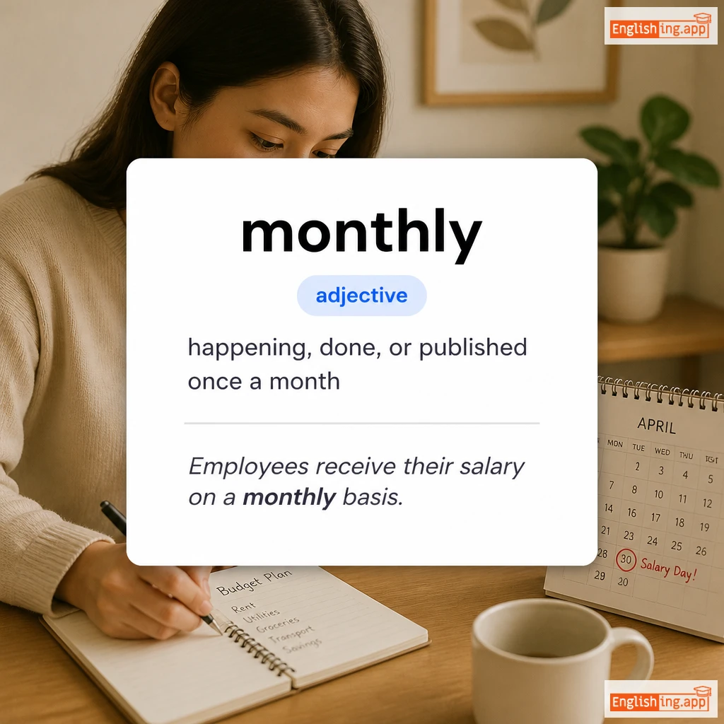 monthly definition card — visual illustration of the meaning