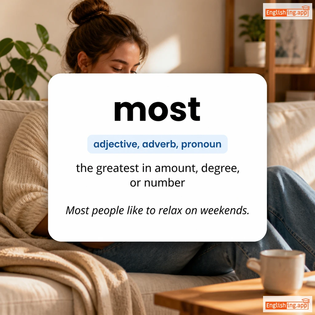most definition card — visual illustration of the meaning