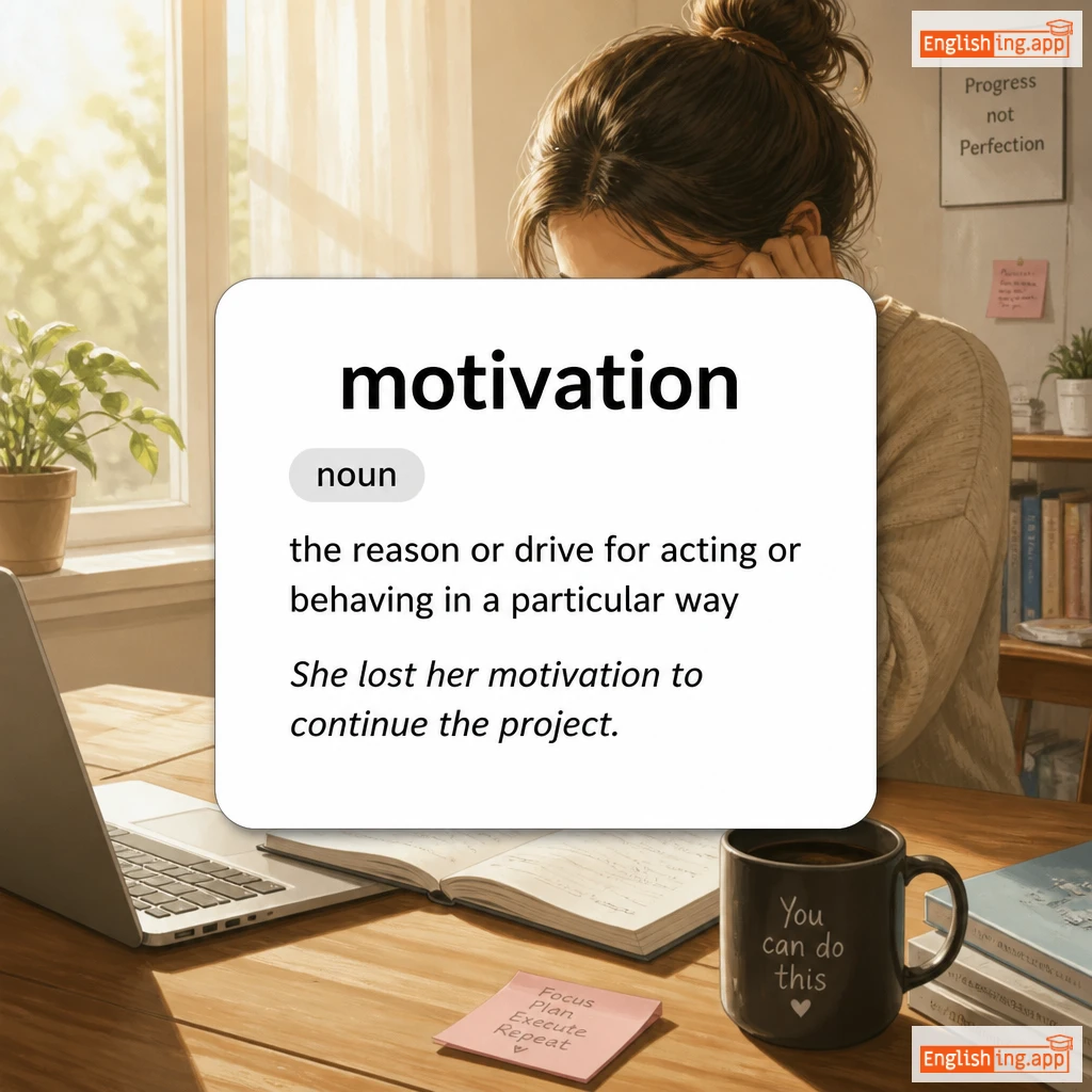 motivation definition card — visual illustration of the meaning
